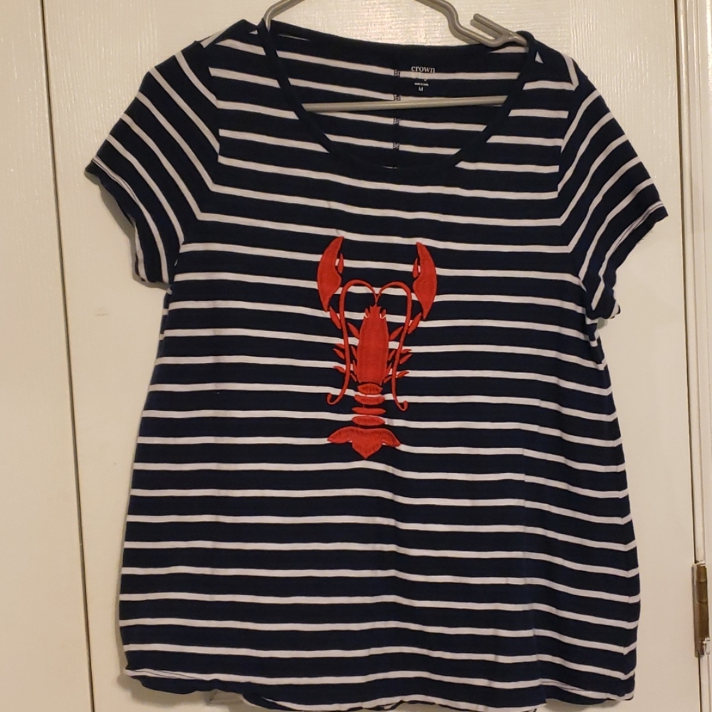 2 for 15 Crown and ivy striped crab shirt